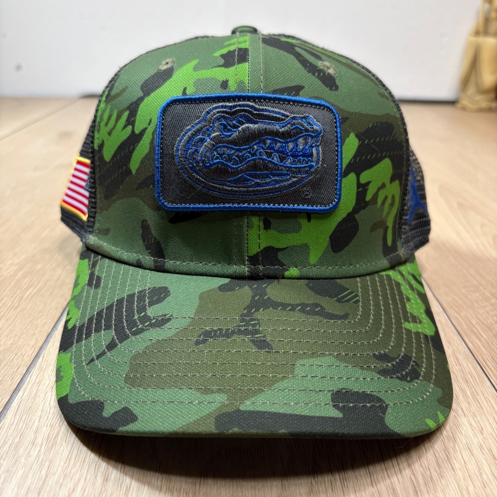 Jordan Florida Gators Camo Trucker Hat Snapback USA Flag Green Camouflage Cap